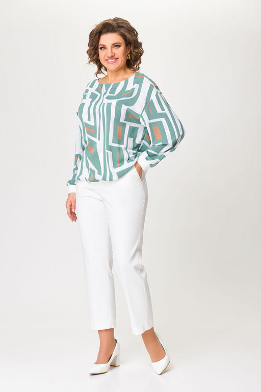 Блуза Swallow 803.2 черный+серебряный узор фото 702