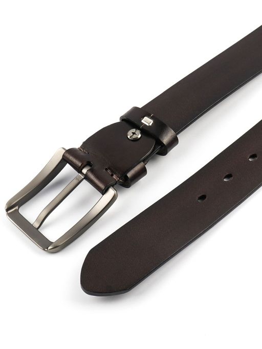 Мужской кожаный ремень Dierhoff ДРК 3055/1-40 Коричневый - Sergio valentini фото 8