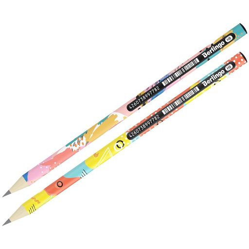 Цена за 2 шт. Карандаш ч/гр. BERLINGO "Memphis" HB, без ластика (BP00S04) заточенный