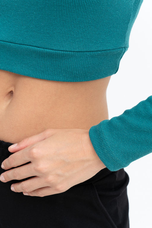 Укороченный джемпер из кашкорсе с лайкрой(хлопок 95 % эластан 5 %) - Solo mio фото 7