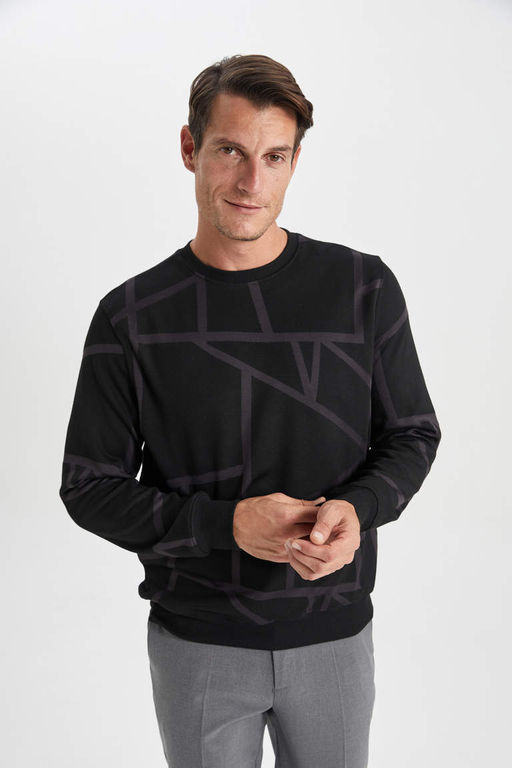 Толстовка Modern Fit с круглым вырезом - Defacto фото 6