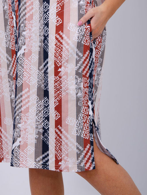 Туника Урсула орнамент, трикотаж - Малина фото 7