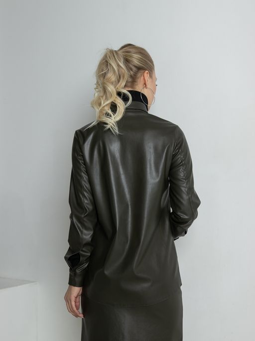 рубашка из экокожи 983-0608 - Трика фото 3