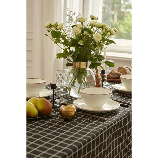 Скатерть Доляна Клеткацв.черный 145х1453см,100%пэ, рогожка 130 гр/м  фото 2