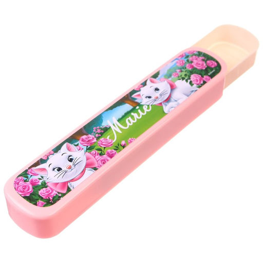 Пенал-футляр пластиковый, 43х200х23 мм, выдвижной, Коты аристократы - Disney фото 2