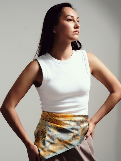 Платок женский MINAKU, размер 70×70 см, оранжевый