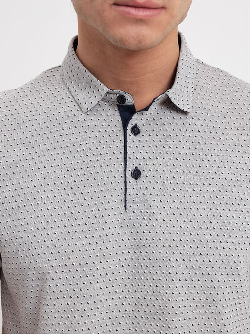 Джемпер мужской с воротником поло короткий рукав GREG G144-PP124-UT01 (серый.принт)  фото 2