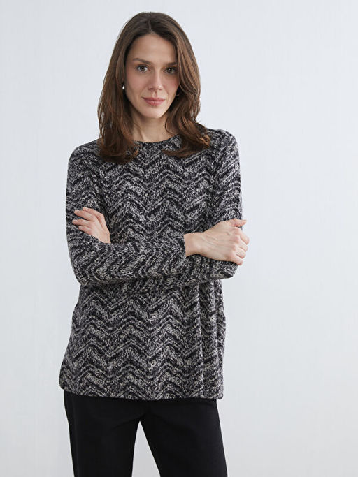 Bisiklet Yaka Desenli Bluz