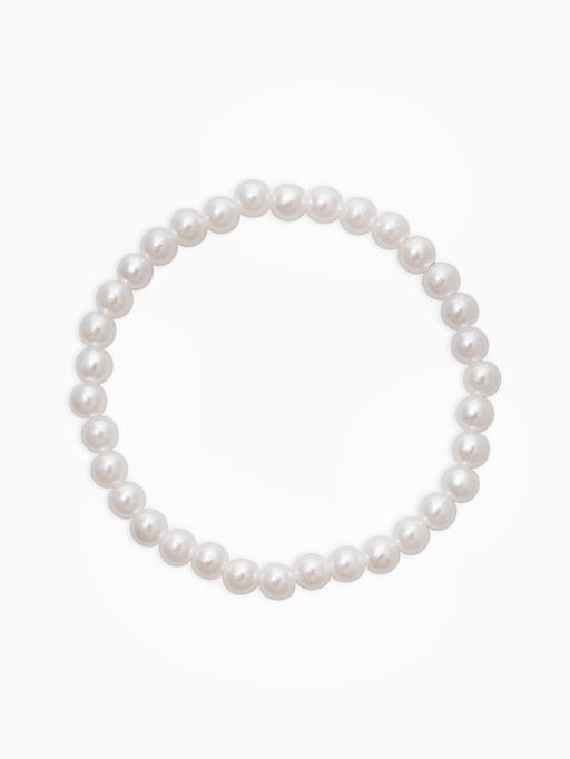 Браслет "Бусины жемчуга" (набор 7 шт), №6,8,10,14, цвет белый