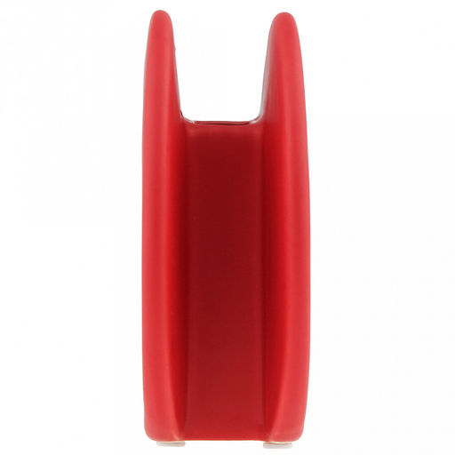 Ваза керамическая "Баухаус" 260мл, 15х4,8х14,5см, горло 4,7х2,3см, глянец, противоскользящие накладки, красный, в коробке (Китай)