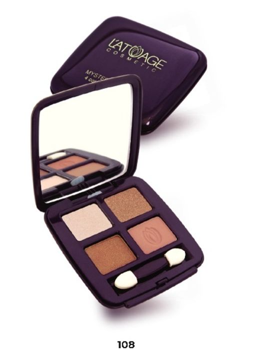 Latuage Тени для век Mysterious Eyes 4-х цветные №108 коричневые оттенки