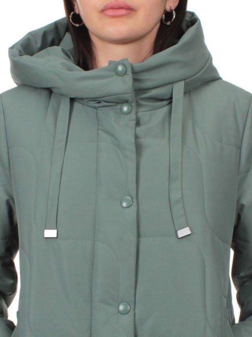 1133 GRAY/GREEN Пальто зимнее облегченное женское (холлофайбер 150 гр.)