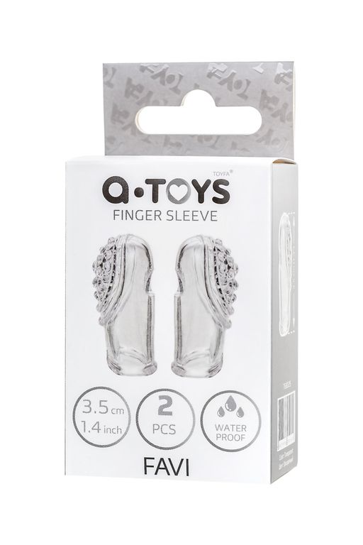 Комплект насадок на палец A-toys Favi, TPE, прозрачный, 3,5 см - Toyfa фото 7