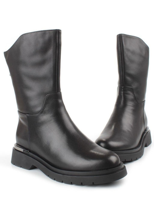 Z4228M BLACK Полусапоги зимние женские (натуральная кожа, натуральный мех) - Фабричный китай фото 13