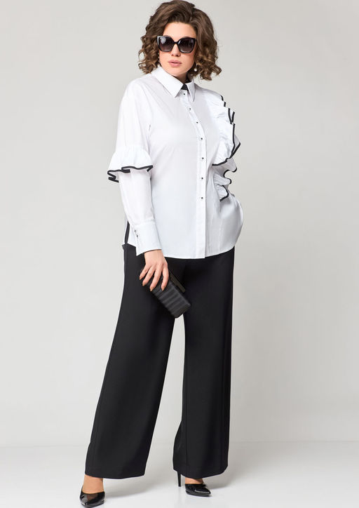 Блуза EVA GRANT 7136-1 белый с черным