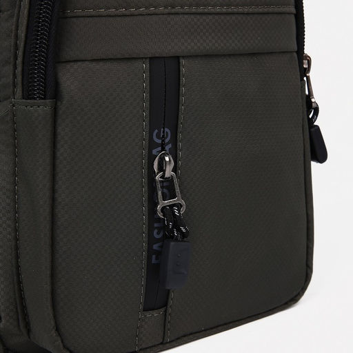 Сумка слинг мужская из текстиля, отверстие для наушников, цвет зелёный - Simaland фото 6