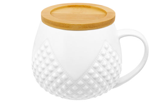 Кружка 400 мл 12,5*10*9,7 см Ромбики бочонок + крышка-подставка - Elan gallery фото 5
