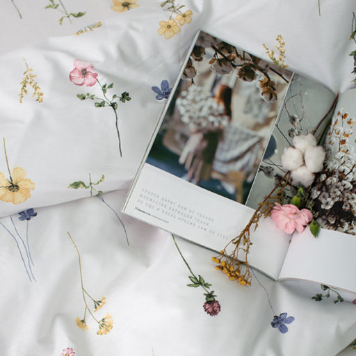 КПБ 2,0 спальный (с простыней на резинке 160х200х25, 2 наволочки 50х70), Ботанический сад Пододеяльник на молнии 177х217; простыня на резинке 160х200х25, наволочка 50х70 - 2шт. - Традиция фото 4