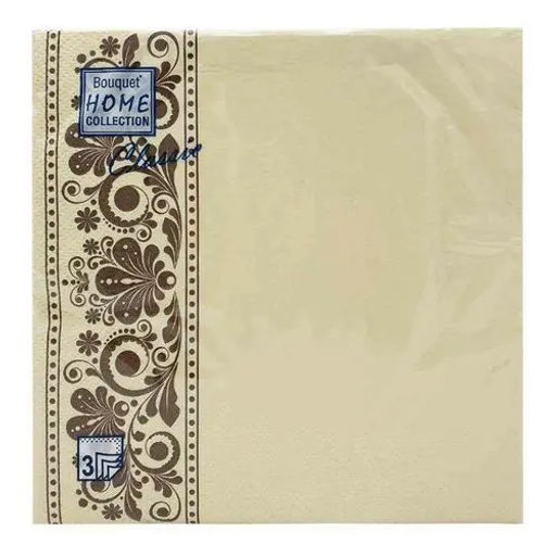 Ф602 Салфетки Bouquet Home 33*33, 3-х сл, 20л "Капучино".12