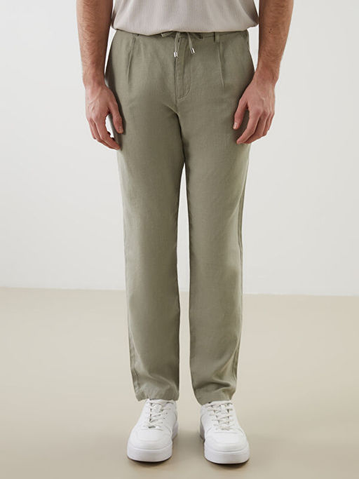Брюки мужские Slim Fit из льняной смеси
