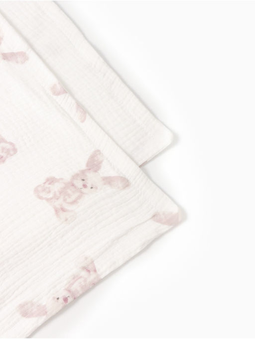 Покрывало Крошка Я «Зайка» 100×130 см, муслин, 4 слоя, хлопок 100%