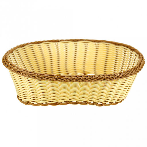 Корзина-сухарница плетеная Кофе с молоком 28х23см h9см, полипропилен, форма овальная (Китай) - Домашняя мода фото 2