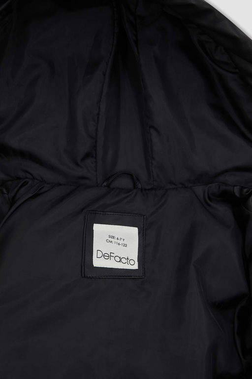 Водоотталкивающий пуховик с капюшоном для девочек - Defacto фото 4