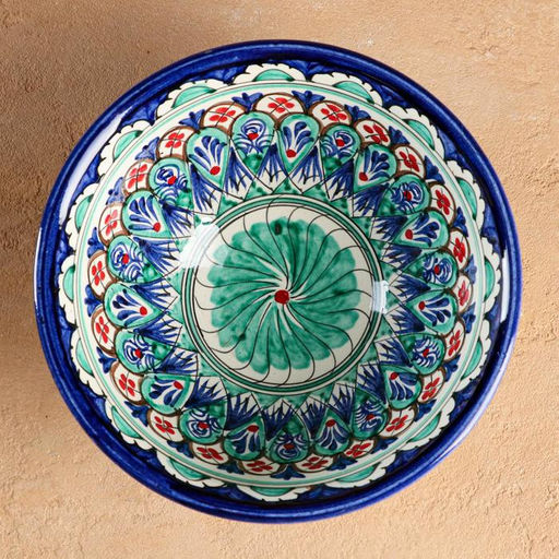 Коса Риштанская Керамика Узоры, 18 см, большая, микс - Шафран фото 4