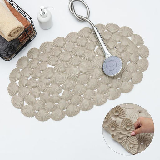 Коврик противоскользящий в ванну Доляна «Ракушки», на присосках, 38×68 см, МИКС