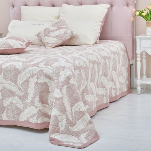 Покрывало хлопковое Этель Перья 180х2405 см, цвет бежевый, 100%хлопок, 300гр/м2  фото 3