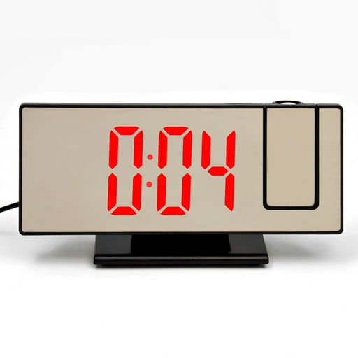 Часы-будильник электронные настольные с проекцией, USB, 18.4×7.5 см, красная индикация