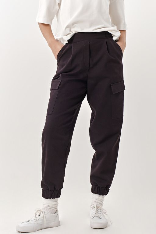 Брюки карго из плотного хлопка под деним черные