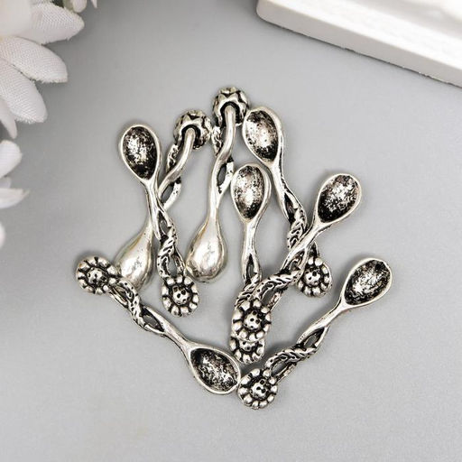 Цена за 8 шт. Сувенир кошельковый металл "Ложка-изобилие" 3х0,5 см