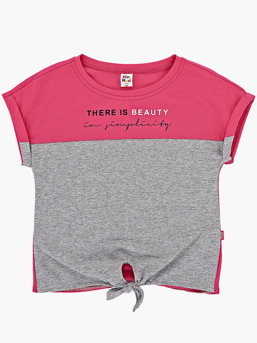 Футболка для девочки UD 6338 малина/серый - Mini maxi фото 3