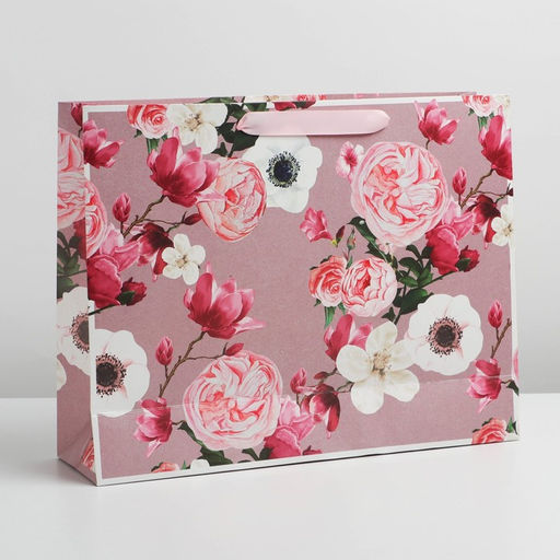 Пакет подарочный ламинированный, упаковка, Flower, L 40?31?11.5 см