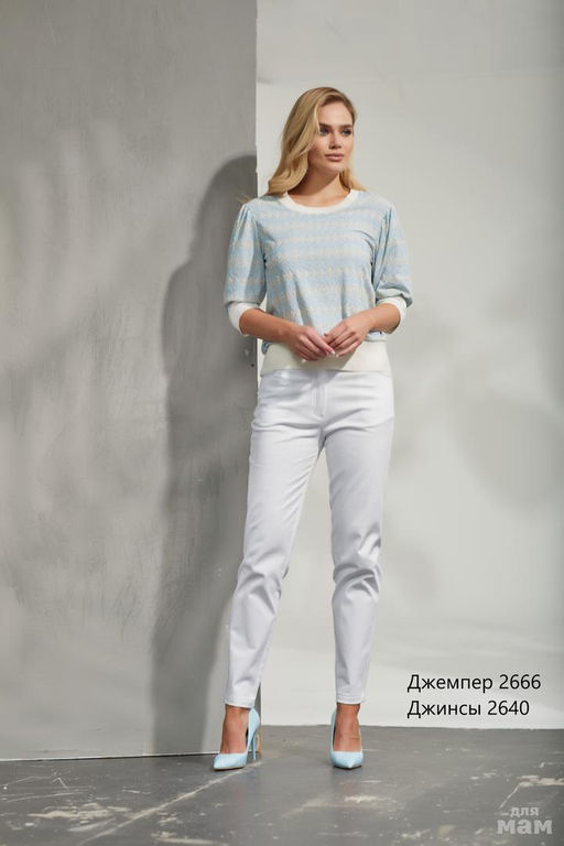 Джемпер 2660 голубой - Niv niv fashion фото 2