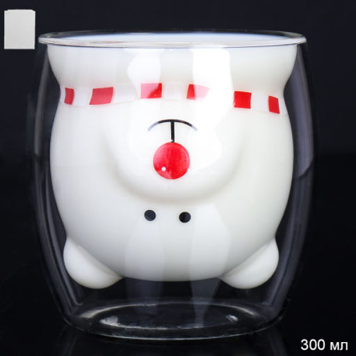 Стакан 300 мл с двойными стенками Мордочка / LCWB6000 /уп 100/ Мишка с шарфом - Галеонтрейд фото 5