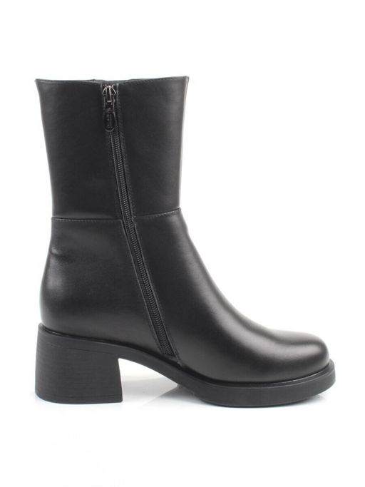 01-M43-7 BLACK Ботинки демисезонные женские (натуральная кожа, байка)