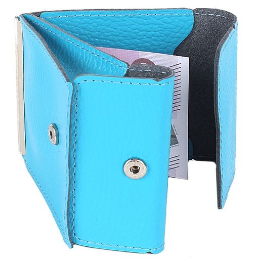Зажим для купюр Premier-Z-28 натуральная кожа голубой флотер (324) 193785  фото 3
