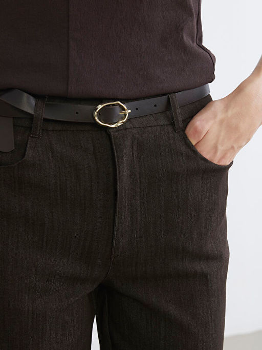 Beli Kemerli ?spanyol Pa?a Kad?n Pantolon