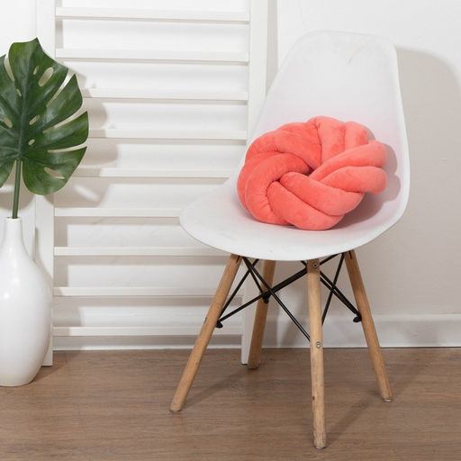 Подушка-узел Этель, d=33см, цв. коралловый, велюр  фото 3