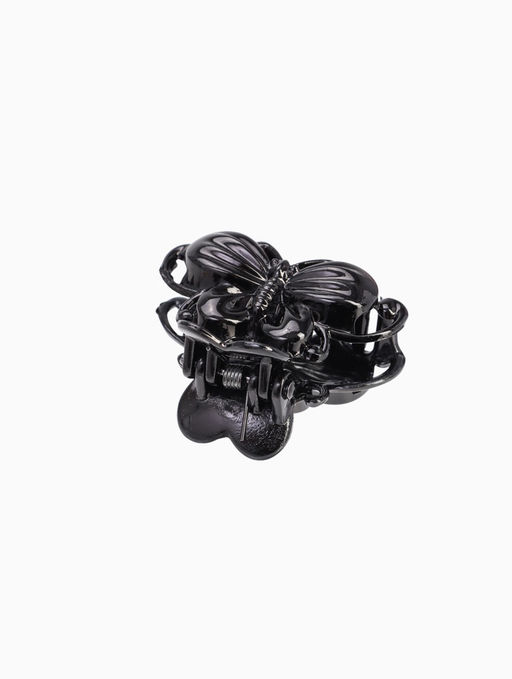 Цена за 24 шт. Крабик для волос «Глянец», бабочка, 4 см, чёрный