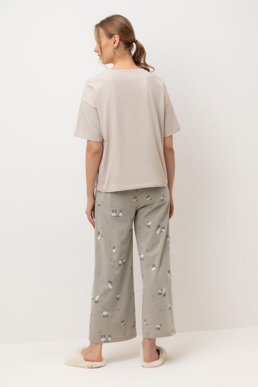 Е 20178/кремовый,овечки на лугу пижама жен - Very neat фото 5