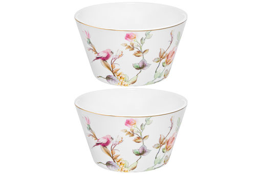 Набор 2 салатников 600 мл 13*13*7,5 см Певчие птички NEW BONE CHINA, фарфор - Elan gallery фото 4