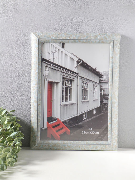 Фоторамка пластик формат А4 "Марокканская мозаика" оттенки голубого 35,7х27х2 см