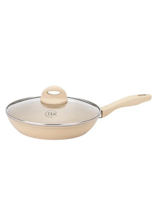 Сковорода с крышкой 22х5 см (1,6 л) с АПП, цвет: кремовый/золотой, арт. 5050-CRM/GD-22. - D.L.K. фото 4