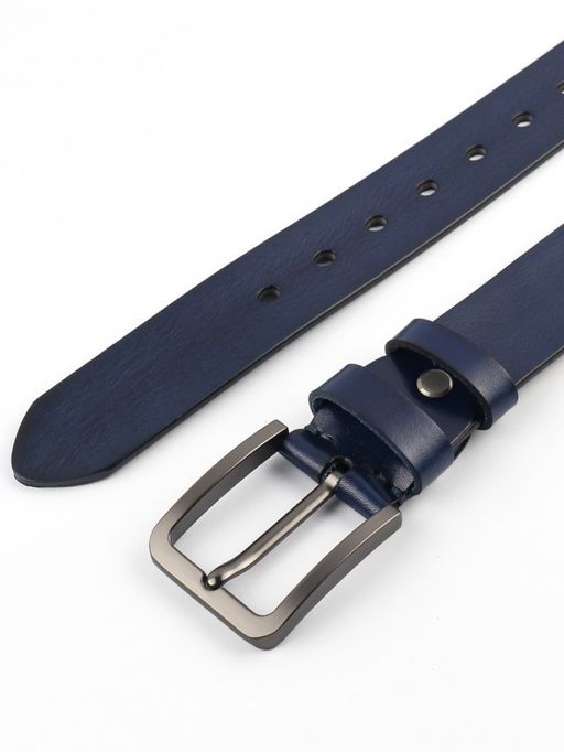 Мужской кожаный ремень Dierhoff ДРК 3057/2-40 Синий - Sergio valentini фото 10