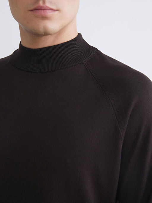 Yar?m Bal?k?? Yaka Uzun Kollu Erkek Triko Kazak