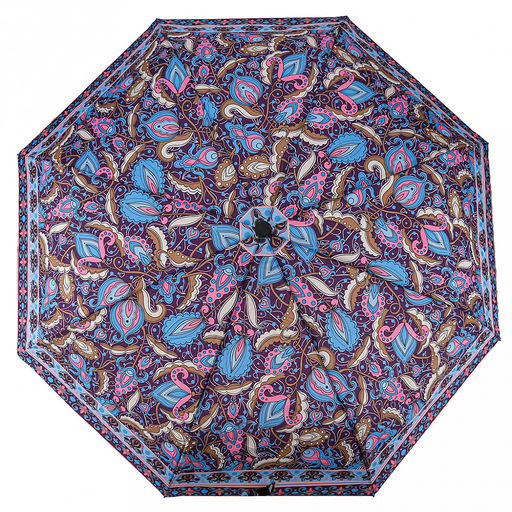 Зонт автомат Дива ткань эпонж (полиэстер) с деколью, 8 лучей, д/купола 95см h58см, 3 сложения, 29см в сложенном виде, механизм против ветра, пластмассовая ручка, цвет фиолетово-розовый, 321гр (Китай) - Домашняя Мода фото 4