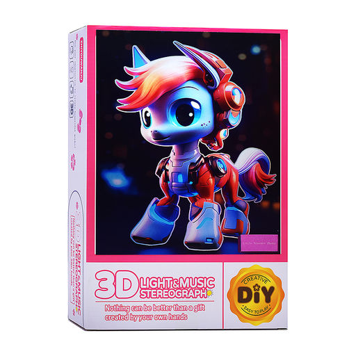 Ночник-пазл 3Д "Поняшка" со светом и музыкой, в коробке